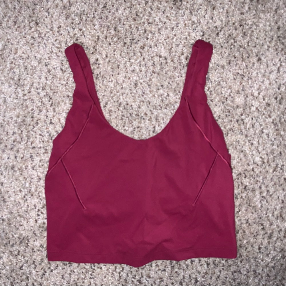 Cropped Scoop Neck Tank Top in Deep Berry